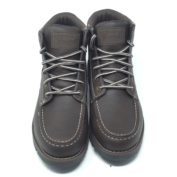 Levi’s Dean Brown Synthetic Leather Moc Toe Boots Size 8M - Picture 7 of 9